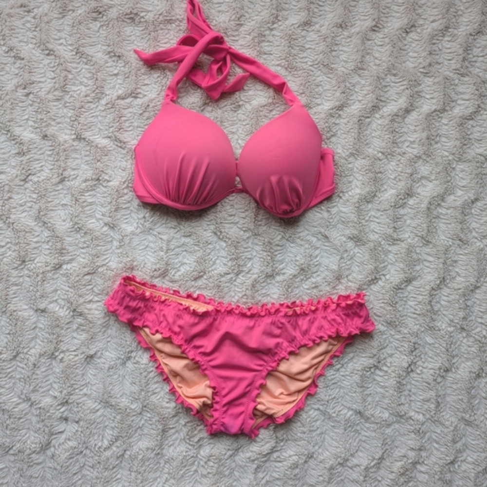 Victoria's Secret Pink Bikini with Ruffle Trim